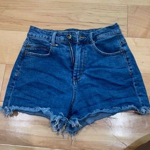 super high rise jean shorts
